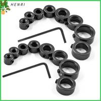 HENRI 18 Piece เหล็กคาร์บอนสตีล เจาะคอปก แหวนตำแหน่ง 1/8 ", 3/16", 1/4 ", 5/16", 3/8 ", 7/16", 1/2 "และ5/8" ชุดดอกสว่าน มัลติฟังก์ชั่ วงแหวนจำกัด ดอกสว่านหยุดความลึก สำหรับช่างไม้การก่อสร้าง