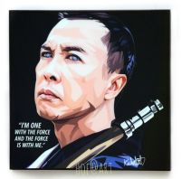 Chirrut Imwe เชอรุต อิมเว่ นักบวชแห่งดาวเจดาห์ Rogue One Star Wars สตาร์วอร์ รูปภาพ​ติด​ผนัง​ pop art พร้อมกรอบและที่แขวน แต่งบ้าน ของขวัญ รูปภาพ