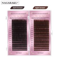 NAGARAKU High Quality Light/ Dark Brown Eyelash Mink Lash False Eyelash Faux Individual Eyelashes Cilia Lashes Eyelash Extension Cables Converters