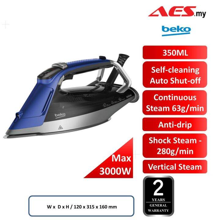 BEKO SPA9130B 3000W ANTIDRIP SELFCLEANING ECO SMART MODE STEAM IRON