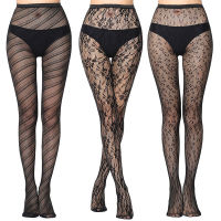 【 Cw】fashion Women Lady lingerie Fishnet NET NYLON Mesh Lace stockings stretchy Elastic Tight Black pantyhose