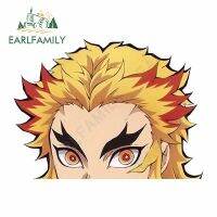 EARLFAMILY 13cm x 9.7cm for Demon Slayer Rengoku Kyoujurou Car Stickers Scratch-Proof Simple Decal Windows Trunk Decor Car Label Bumper Stickers Decal