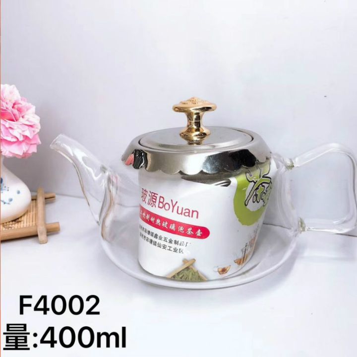 กาน้ำชา-แบบแก้วใส-f4002-ขนาด400ml-สินค้าพร้อมส่ง