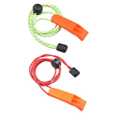 Outdoor Survival Whistle Camping Hiking Whistle with Lanyard Rope Emergency Tools Football Basketball Match Whistle Dual Whistle Survival kits