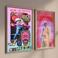 Tyler The Creator เพลงโปสเตอร์อัลบั้ม Hip Hop Singer โปสเตอร์อเมริกันตกแต่งบาร์ Aesthetic Home Decor ภาพวาดผ้าใบ New