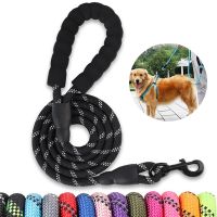 Strong Dog Leash Reflective Nylon Traction Rope Running Walking Leashes Drag Pull Tow for Medium Large Dogs Pet Anti-pull Strap