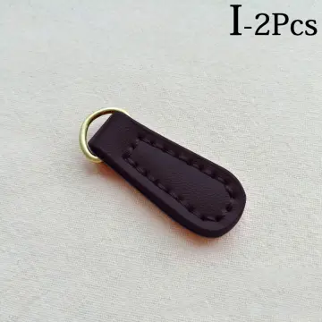 2pcs Leather Zipper Pull Tags Zip Puller Handbag Repair Accessory