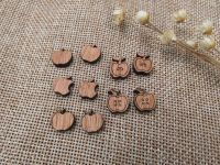 5 Pair Back to School Unfinished Blank Wood Cabochon Apple Wooden Cutout Shapes For DIY Stud Earrings Supplies Teacher Gifts Clips Pins Tacks