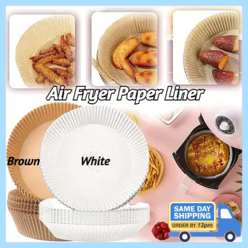  Air Fryer Disposable Paper Liner, 50 PCS Air Fryer Parchment  Paper Liners, Unperforated Round Baking Cooking Paper Air Fryer Filter Paper  for Baking Roasting Microwave Oven (Wood color): Home & Kitchen