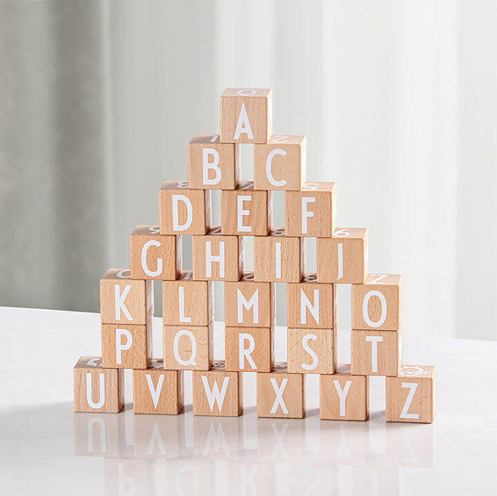 Educational ABC Wooden Alphabet Stacking Block Lazada Singapore