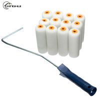 13Pcs/Set 100mm Paint Roller Brush + Handle Paint Foam Roller Covers Smooth Tool Home Repair Wall Decorating Painting Tool Set Paint Tools Accessories