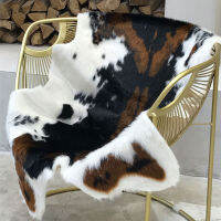 Cow Animal Printed Carpet Chair Throw Rug Anti-slip Living Room Lounge Mat Decor Home Decor Imitation Leather NonSlip Mat