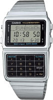 Casio Mens Silver Tone 25 Memory Calculator Databank Watch