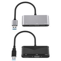 3 in 1 USB to HDMI-compatible Converter USB 3.0 to HDMI-compatible VGA Adapter 1080P Multi-Display  for Windows 7/8/10 OS Adapters