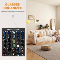 Glasses Organizer Sunglasses Organizer Storage Hanging Bag Sunglasses Eyeglasses Display Wall Mount Organizer 15 Slot Eyewear Holder