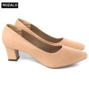 Giày nữ cao 5cm gót vuông mũi nhọn Rozalo RW5625