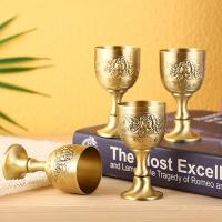 【CW】●☂  25/100ml Metal European Antique Wine Cup Three-dimensional Individuality Household Russian Goblet