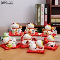 (Gold Seller) NOOLIM 4 Inch Ceramic Lucky Cat Home Decor Porcelain Ornaments Creative Business Gifts Fortune Cat Money Box Fengshui Craft