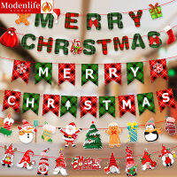 [Modenlife] แบนเนอร์ป้ายคริสต์มาสซานตาคลอสกระดาษธงตุ๊กตาหิมะ3M สติ๊กเกอร์พูลฟลาวเวอร์การ์ตูนแบนเนอร์ตกแต่งต้นคริสต์มาสแบนเนอร์2022สุขสันต์คริสต์มาสปีใหม่การตกแต่งบ้านวันหยุด