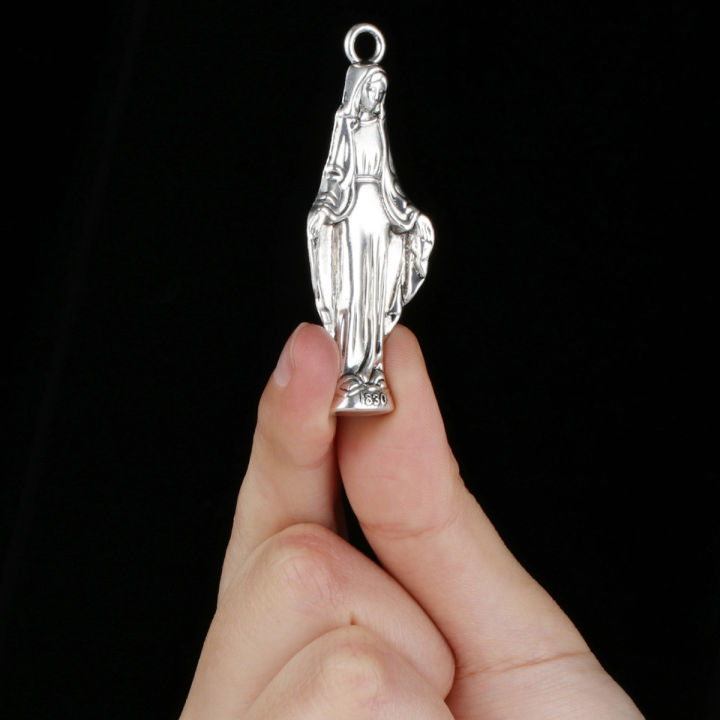 กางเขนคาทอลิกจี้ประดับใบหน้าสไตล์อิตาลีอันบริสุทธิ์ของผู้หญิงจี้รูปไม้กางเขนขนาดเล็กพวงกุญแจ-diy-ของตกแต่งงานฝีมือ