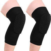 2ชิ้นบาสเกตบอลรองเข่าลื่นชนหลักฐานรังผึ้ง Kneepads สนับสนุนเข่าป้องกันวอลเลย์บอลฟุตบอลยิมกีฬาความปลอดภัย