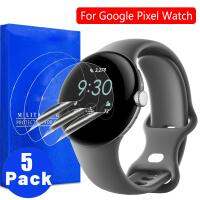 5-1Pack For Google Pixel Smartwatch Hydrogel Films Full Coverage Soft TPU Screen Protector Not Glass For Google Watch Windshield Wipers Washers