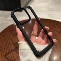 Black color Outdoor clear acrylic hard case เคส compatible for iPhone 14 13 12 11 pro max x xr xs max 7 8 plus