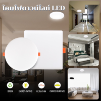 โคมไฟดาวน์ไลท์ LED Downlight Panel ติดตั้งง่าย แบบกลม การออกแบบไร้ขอบ  โคมเพดาน