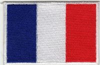 iron on patch Embroidery Country flag France 7x5 cm ฝรั่งเศส ธงประจำชาติ ตัวรีด เย็บติดผ้าประเทศไทย โลโก้ปัก มีกาวสำหรับรีด ตกแต่งเสื้อผ้า