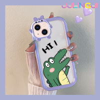 Jjlingji เคสสำหรับ iPhone 13 iPhone 13 Pro iPhone 13 Pro iPhone 13 Pro Max ลายการ์ตูนไดโนเสาร์น่ารักสร้างสรรค์สีสันสดใสเคสซิลิโคนเลนส์กล้องถ่ายรูปแบบนิ่มมอนสเตอร์น้อยน่ารักเคสป้องกันแบบกันกระแทกแบบใสง่าย