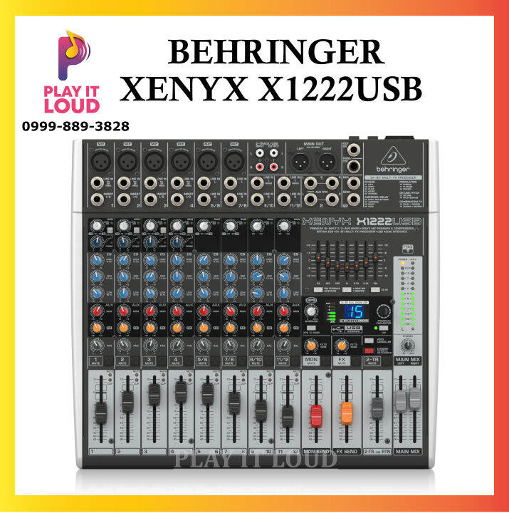 BEHRINGER XENYX X1222USB PREMIUM 16INPUT MIXER with XENYX MIC PREAMPS USB / AUDIO INTERFACE