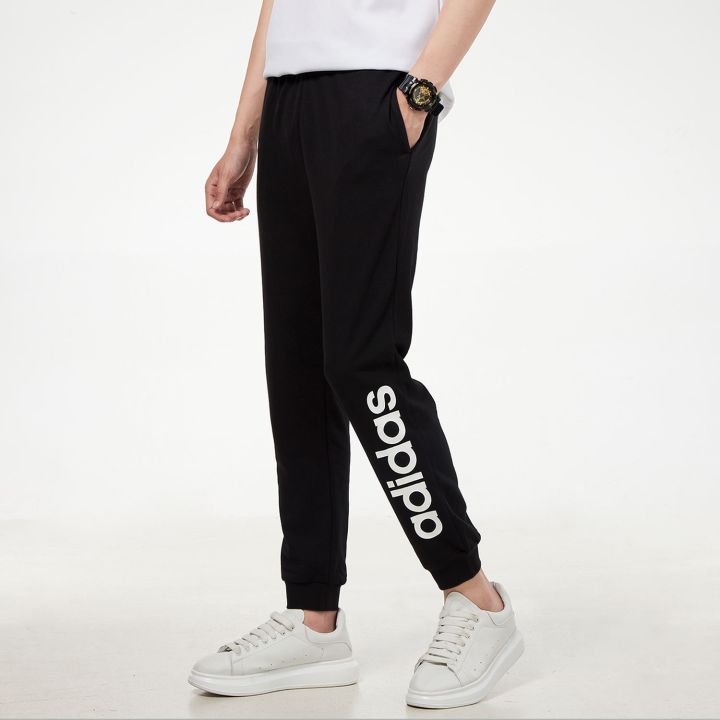 adidas-official-website-mens-pants-2023-autumn-gray-pants-straight-leg-sweatpants-mens-loose-casual-trousers