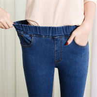 Jeans woman high waist skinny black blue pocket mom Denim pencil pant