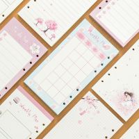 a5 a6   planner loose-leaf paper 6-hole refill notebook  loose-leaf core color cherry blossom Note Books Pads