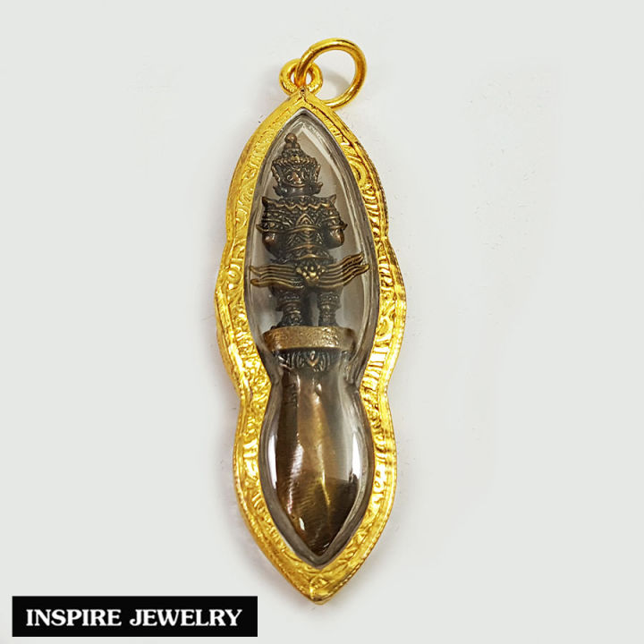 inspire-jewelry-จี้ท้าวเวสสุวรรณ-เลี่ยมทอง-เป็นเทพเจ้าแห่งยักษ์โดยเป็นหนึ่งในจาตุมหาราชที่ยิ่งใหญ่-มีอิทธิฤทธิ์ในการขับไล่ภูตผีปีศาจ-ทั้งเรื่องการงาน-ทำให้การงานเจริญก้าวหน้า-เรื่องการเงิน-เงินทองไหลม