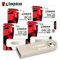 【บางกอกสปอต】Original Kingston USB Data Traveler 16GB 32GB 64GB 128GB Metal Waterproof USB 2.0 Flash Drive