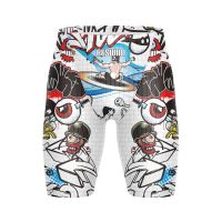 Surf Mens Swim Shorts Beach Trunks Swimming Pants Printing Swimwear Jammer Endurance Athletic Sports Surfing Diving Tight Trunks Swimwear