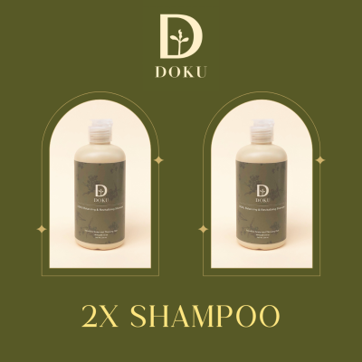 DOKU Balancing &amp; Revitalizing Shampoo x2 แชมพูสระผม ลดผมร่วง ผมมัน เร่งผมยาว ปรับสมดุล กระตุ้นหนังศีรษะ อ่อนโยน ไม่มีซัลเฟต ซิลิโคน สำหรับผมร่วง แพ้ง่าย