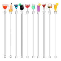 ผสมเครื่องดื่ม Stirrers Muddler ค็อกเทลชุดพลาสติก Shaker วิสกี้ผสมแก้วอะคริลิค Sticks Swizzle Stirring Rods สำหรับ