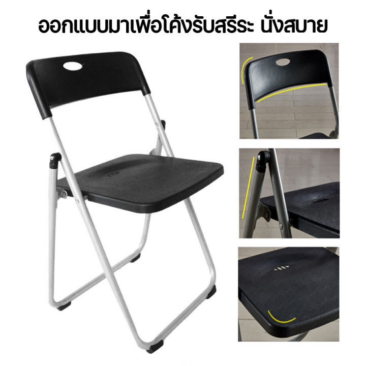 เก้าอี้พับได้-พลาสติก-เก้าอี้ขาเหล็ก-เก้าอี้ทำงาน-เบาะพลาสติก-รับน้ำหนักได้มาก-เก้าอี้เหล็ก-เก้าอี้มีพนักพิง-grandmaa