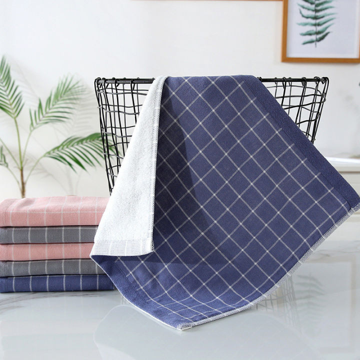 34x34cm-gauze-plaid-square-towel-cotton-soft-and-absorbent-double-sided-terry-face-wash-towels