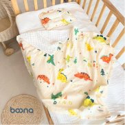 Tặng gối Chăn mềm cho bé Boona vải muslin cao cấp kết hợp vài nhung bi êm