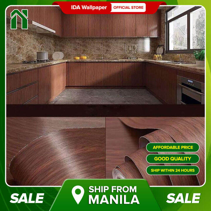 IDA Wallpaper 10Mx45CM Wood Style PVC Self adhesive Waterproof