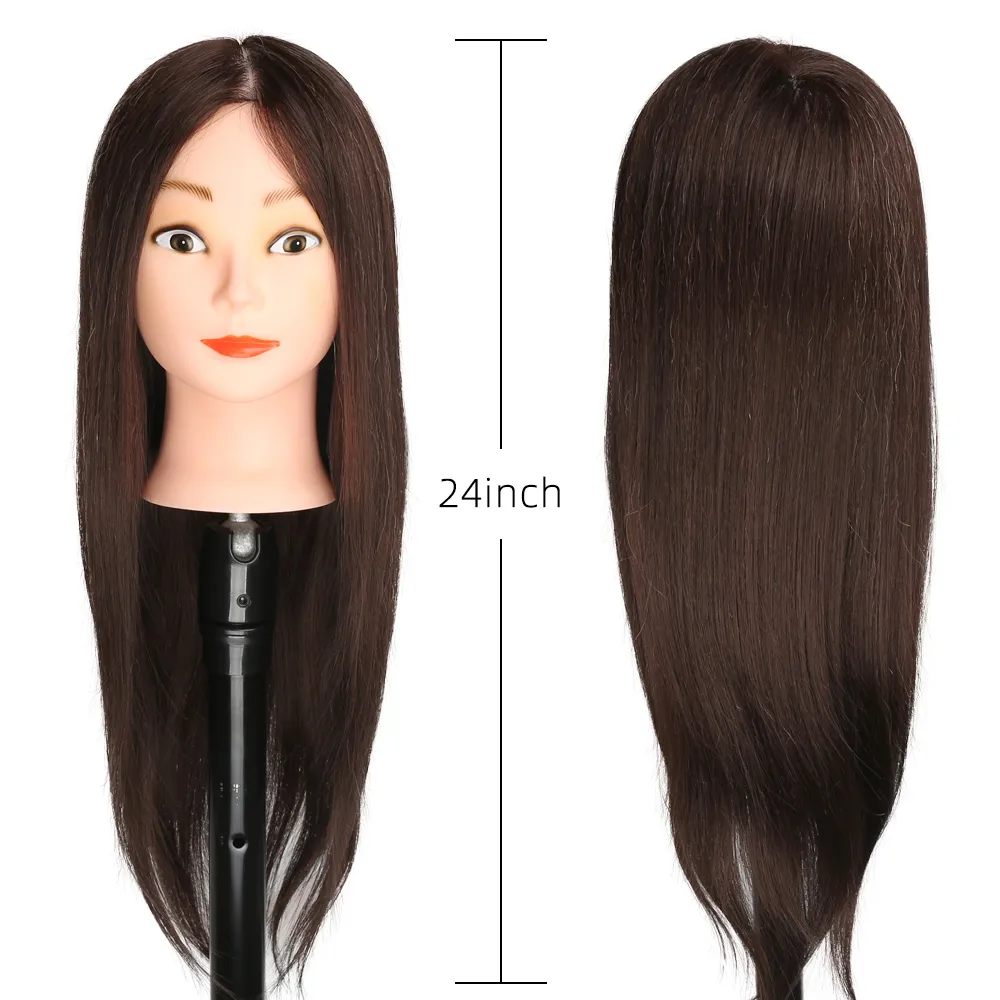 50% Real Human Hair Dummy Head Hairdressing Training Head Salon Head + Clamp Holder Practice Head Hairdressing Practice Tool 24 50% Real Human Hair Dummy Head Hairdressing Training Head Salon Head + Clamp Holder Practice Head Hairdressing Practice Tool 24