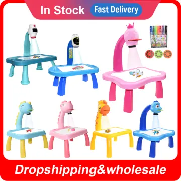 Dropship Large Drawing Projector Table With Kids Chair; Kids