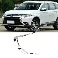 แถบขึ้นรูปโครเมี่ยมกันชนหน้ารถสำหรับ Mitsubishi Outlander 3 2016 2017 2018 2019 2020แผงตัดไฟหน้าอุปกรณ์เสริม