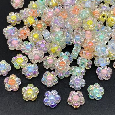 30pcs 12mm AB Color Acrylic Sunflowers Beads Loose Spacer Beads for Jewelry Making DIY Handmade Accessories (Hole:3.0mm) DIY accessories and others