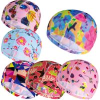 Multi Colors Patterns Men Women Fabric Swimming Cap Unisex Adults Swim Pool Diving Water Sports Elastic Bathing Caps Hat Turban