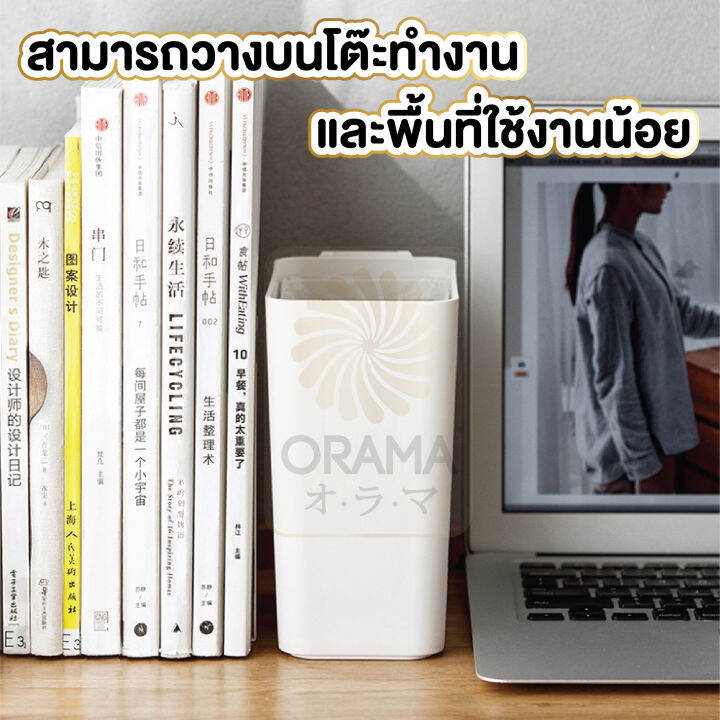 orama-ctn66-ถังขยะมินิ-ถังขยะจิ๋ว-ถังขยะตั้งโต๊ะ-ถังขยะขนาดเล็ก-ถังขยะในรถ-ถังขยะมีฝาปิด-ความจุ-1-5ลิตร-ถังขยะสีขาว