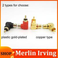 Merlin Irving Shop 90 Degree RCA Connector Male To Female M/F Right Angle RCA female to male Plug copper Adapter L type Elbow for cctv camera Audio